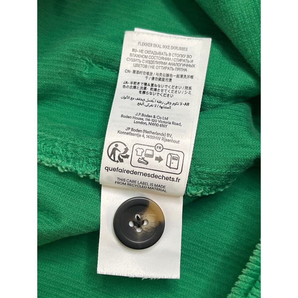 Boden Green Corduroy Wide Leg Trousers Patch Front Pockets Women’s Size 12 - Picture 11 of 14